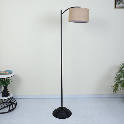 Modern Beige with Jute Shade Lamppost Style Design Floor Lamps | 15 x 66 inches