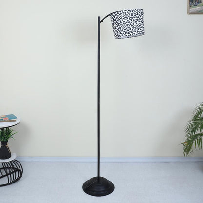 Modern Leopard Print with Satin Shade Lamppost Style Design Floor Lamps | 15 x 66 inches