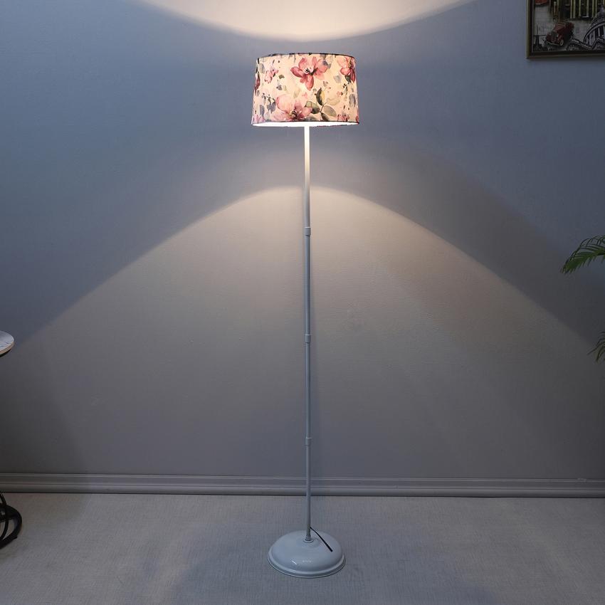 Charming Cobra Saffron Print with Satin Shade Design Metal Base Foldable Floor Lamp | 12 x 57 inches