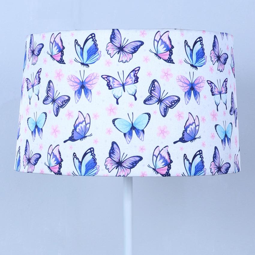 Delicate Butterfly Print with Satin Shade Design Metal Base Foldable Floor Lamp | 12 x 57 inches