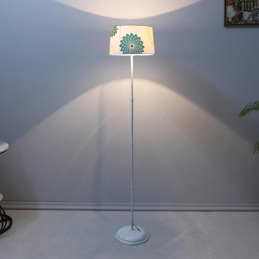 Timeless Dahlia Floral Print with Satin Shade Design Metal Base Foldable Floor Lamp | 12 x 57 inches