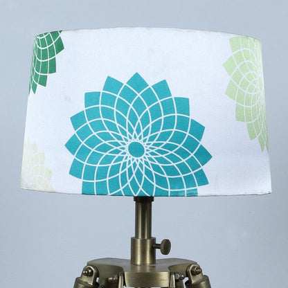 Vintage Dahlia Floral Print with Satin Shade Tripod Design Wooden Base Floor Lamps | 24 x 56 inches