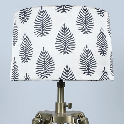 Vintage Big Leaf Print with Satin Shade Tripod Design Wooden Base Floor Lamps | 24 x 56 inches