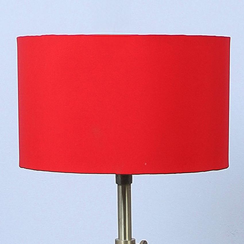 Vintage Red with Cotton Shade Tripod Design Wooden Base Floor Lamps | 24 x 56 inches