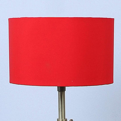 Vintage Red with Cotton Shade Tripod Design Wooden Base Floor Lamps | 24 x 56 inches