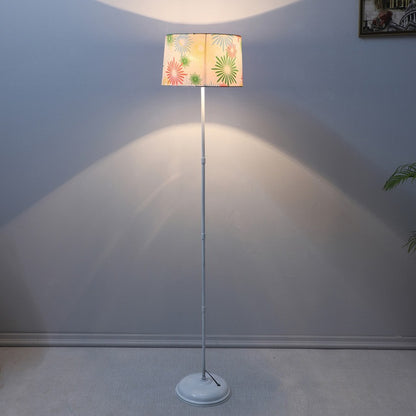 Beautiful Floral Print with Satin Shade Design Metal Base Foldable Floor Lamp | 12 x 57 inches