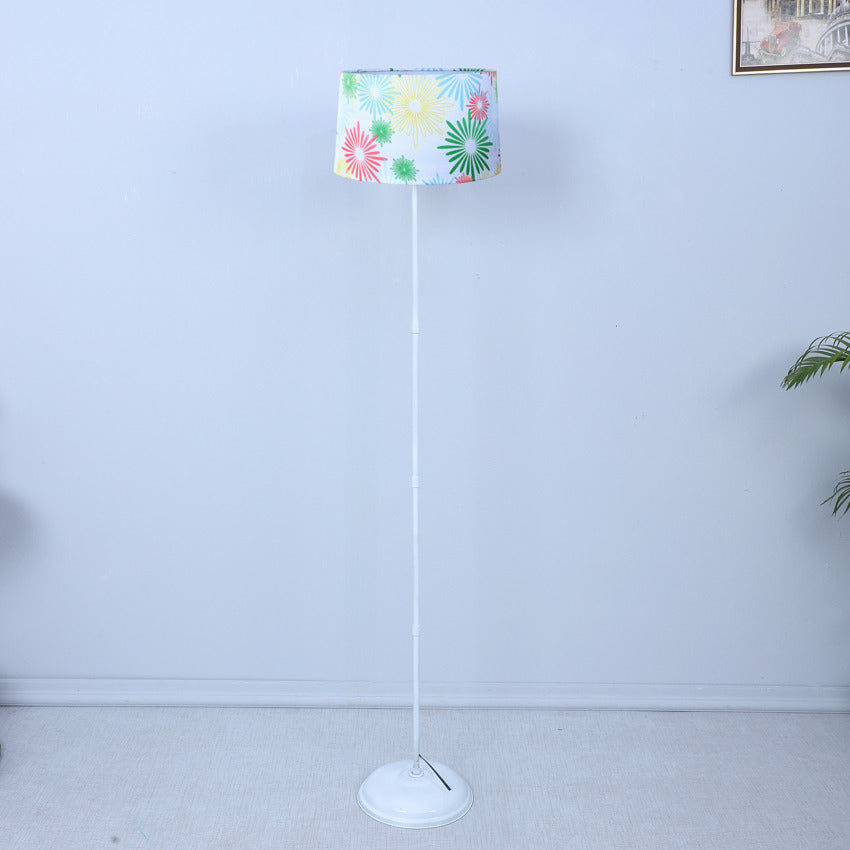 Beautiful Floral Print with Satin Shade Design Metal Base Foldable Floor Lamp | 12 x 57 inches