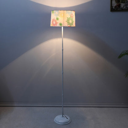 Beautiful Floral Print with Satin Shade Design Metal Base Foldable Floor Lamp | 12 x 57 inches