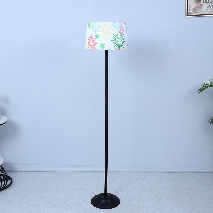 Delicate Floral Print with Satin Shade Design Metal Base Foldable Floor Lamp | 12 x 51 inches