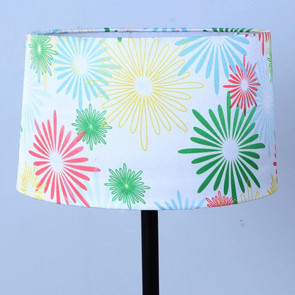 Delicate Floral Print with Satin Shade Design Metal Base Foldable Floor Lamp | 12 x 51 inches