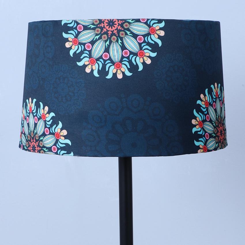 Timeless French Floral Print with Satin Shade Design Metal Base Foldable Floor Lamp | 12 x 51 inches