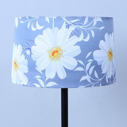 Graceful Narcissus Floral Print with Satin Shade Design Metal Base Foldable Floor Lamp | 12 x 51 inches