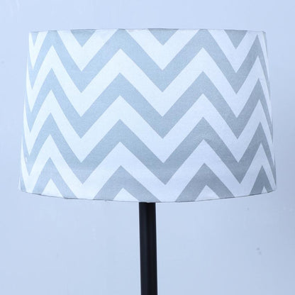 Sophisticated Maze Print with Satin Shade Design Metal Base Foldable Floor Lamp | 12 x 51 inches