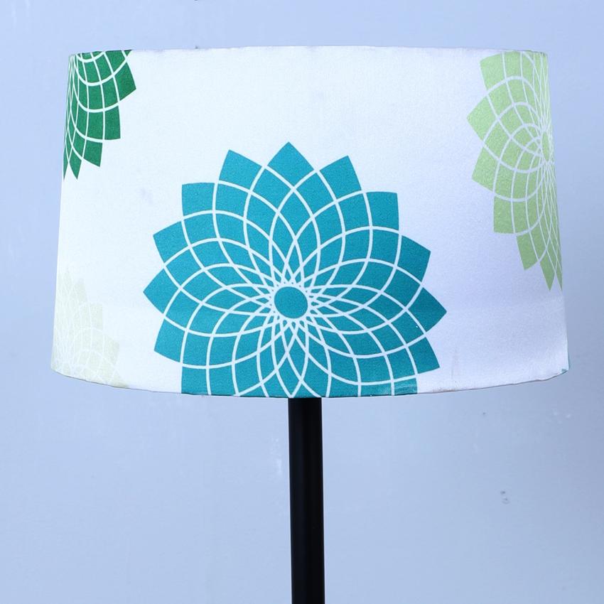 Elegant Dahlia Floral Print with Satin Shade Design Metal Base Foldable Floor Lamp | 12 x 51 inches