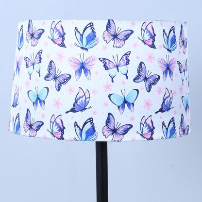 Charming Butterfly Print with Satin Shade Design Metal Base Foldable Floor Lamp | 12 x 51 inches