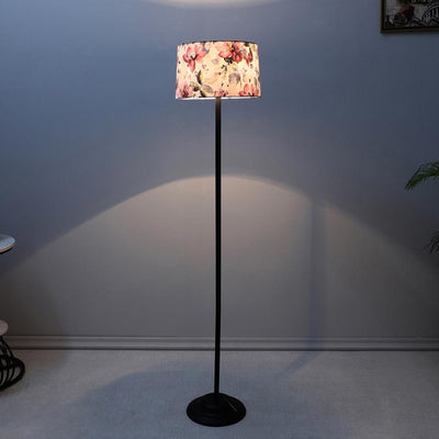 Vibrant Cobra Saffron Print with Satin Shade Design Metal Base Foldable Floor Lamp | 12 x 51 inches