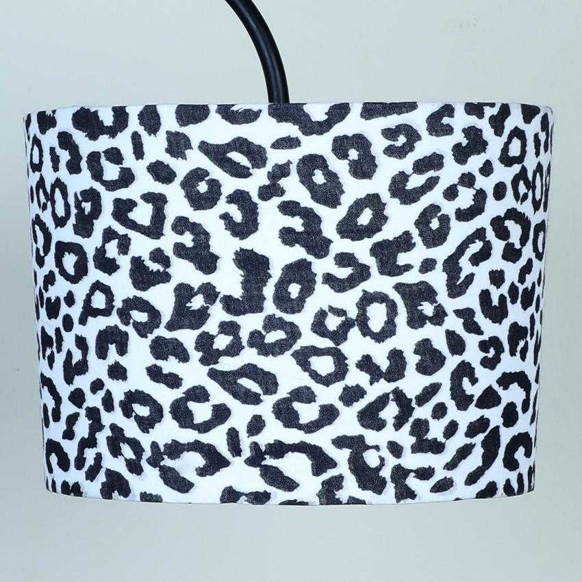 Wild Leopard Print with Satin Shade Design Metal Base Foldable Floor Lamp with Shelf | 12 x 15 x 60 inches