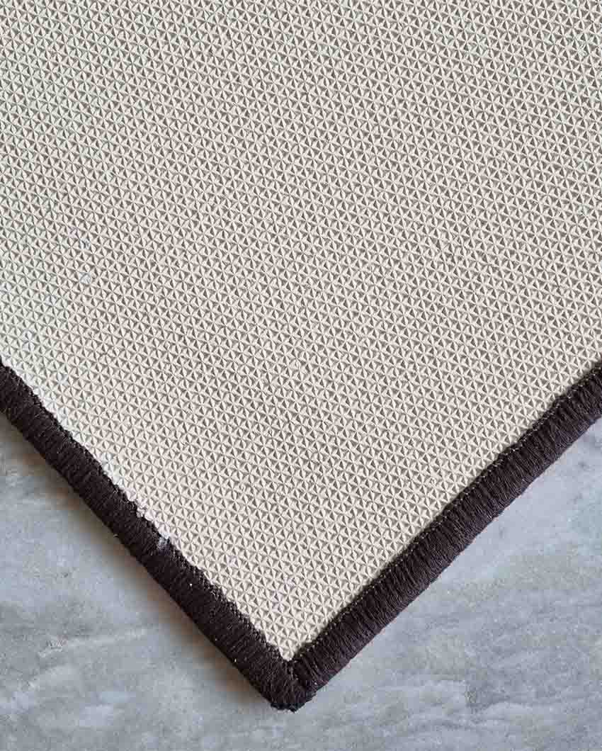 Abstract Nylon Anti-Slip Runner & Floor Mat Set Brown