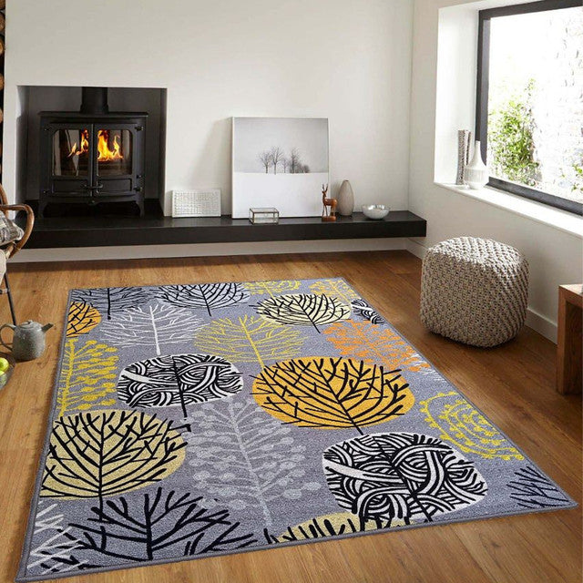 Floral Circle Tree Anti-Slip Nylon Area Rug | 3 x 5 ft