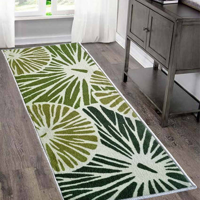 Lotus Leaf Floral Anti-Slip Runner Floor Mat | 47x20 inches