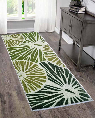 Lotus Leaf Floral Anti-Slip Runner Floor Mat | 47x20 inches