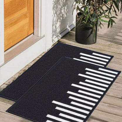 Piano Lines Anti-Slip Multipurpose Door Mats | Set of 2 | 24 x 16 inches