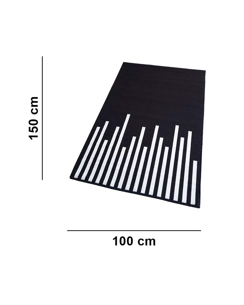 Black Piano Geometric Anti-Slip Nylon Rug | 3x5 ft