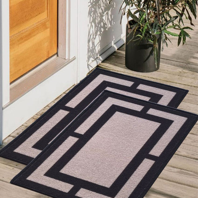 Geometric Anti-Slip Multipurpose Door Mats | Set of 2 | 24 x 16 inches