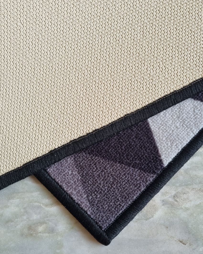 Black Triangles Design Anti-Slip Rug | 3 x 5 Ft