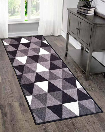 Modern Triangles Geometric Nylon Anti-Slip Runner Floor Mat | 47x20 inches