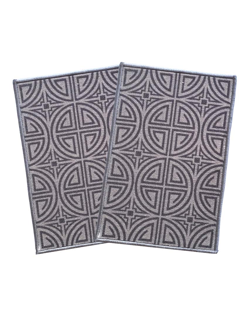 Arabesque Greek Anti-Slip Nylon Door Mats | Set of 2 | 24x16 inch