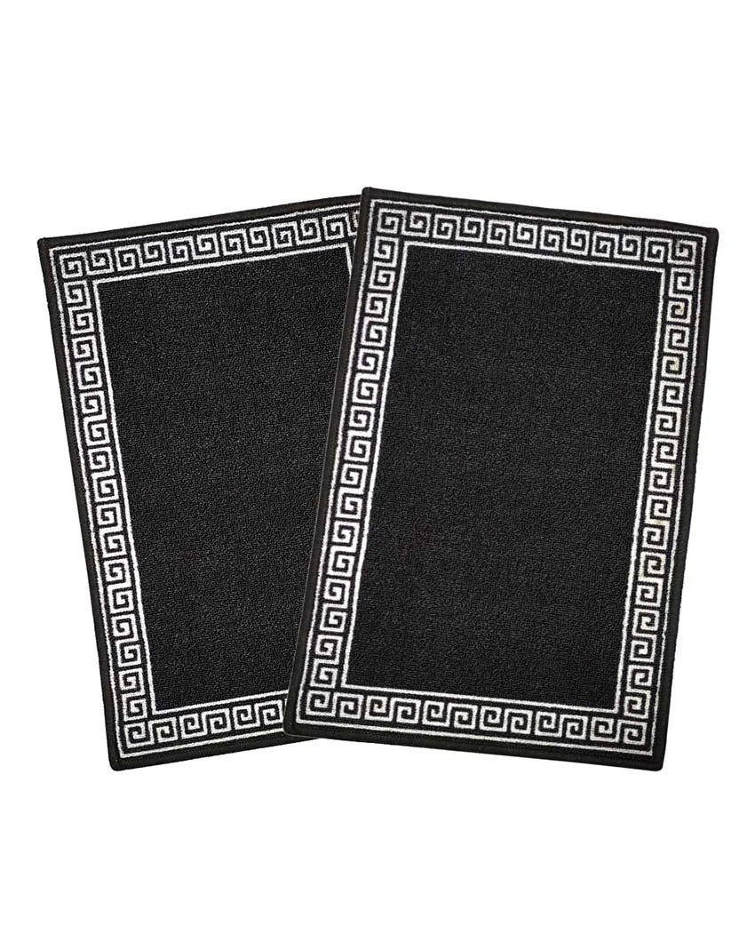 Single Line Greek Anti-Slip Nylon Door Mats | Set of 2 | 24x16 inch