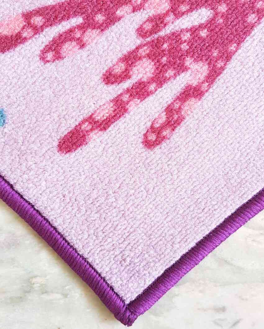 Purple Mermaid Princess Printed Kids Nylon Carpet | 5 x 3 Feet