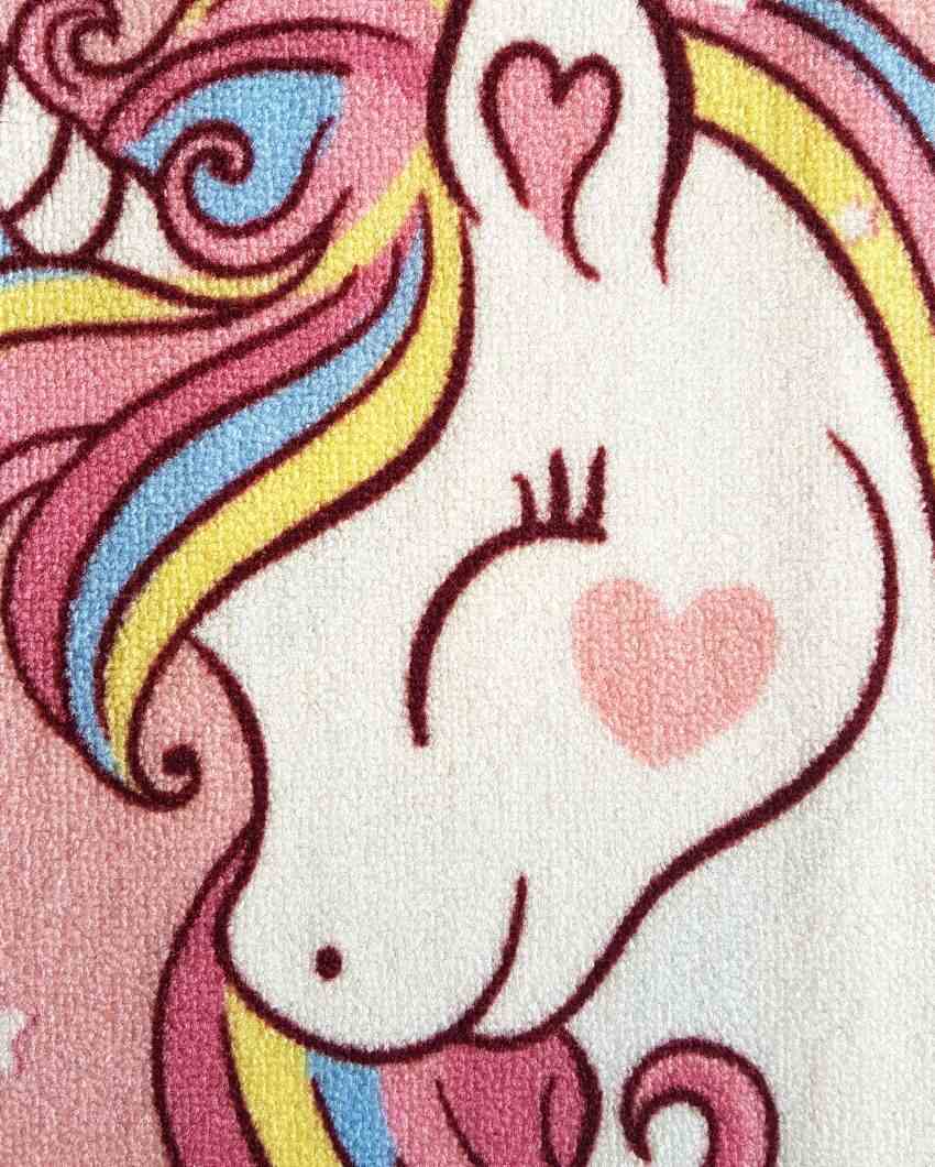 Pink Unicorn Kids Printed Nylon Carpet | 5 x 3 Feet