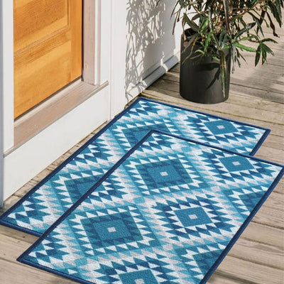 Diamonds Pattern Anti-Slip Multipurpose Door Mats | Set of 2 | 24 x 16 inches