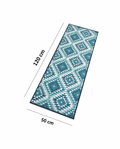 Aztec Diamonds Pattern Nylon Anti-Slip Runner Floor Mat | 47x20 inches