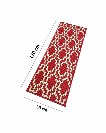 Brick Motif Pattern Nylon Anti-Slip Runner Floor Mat | 47x20 inches