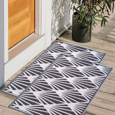 Mohawk Pattern Anti-Slip Nylon Door Mats | Set of 2 | 24x16 inch