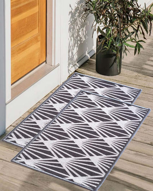 Mohawk Pattern Anti-Slip Nylon Door Mats | Set of 2 | 24x16 inch