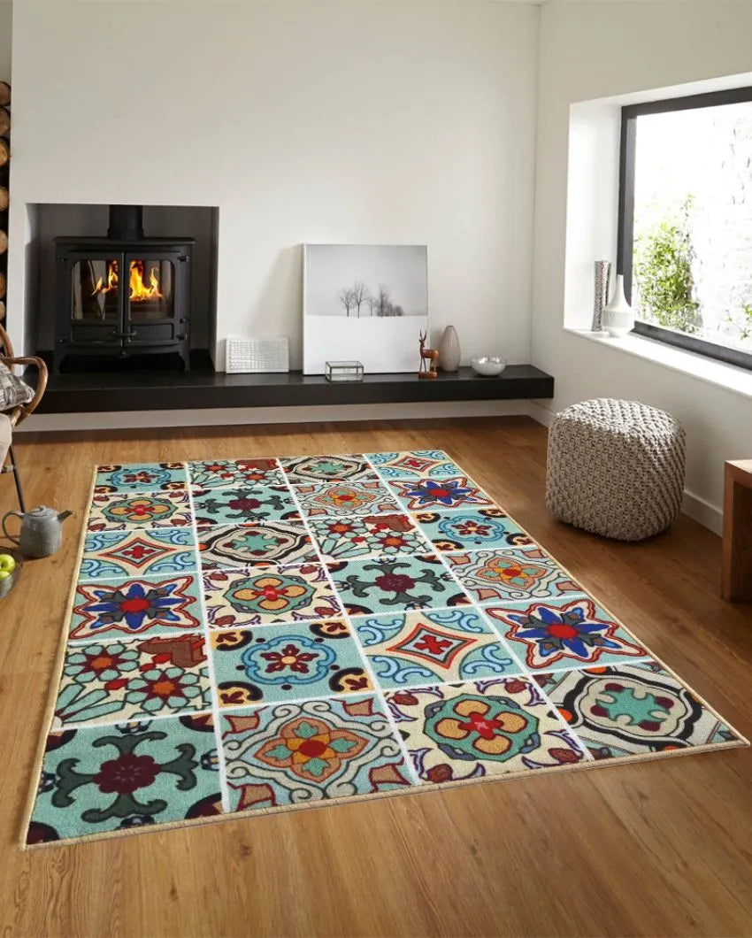 Multicolor Big Blooms Anti-Slip Rug | 3x5 Ft