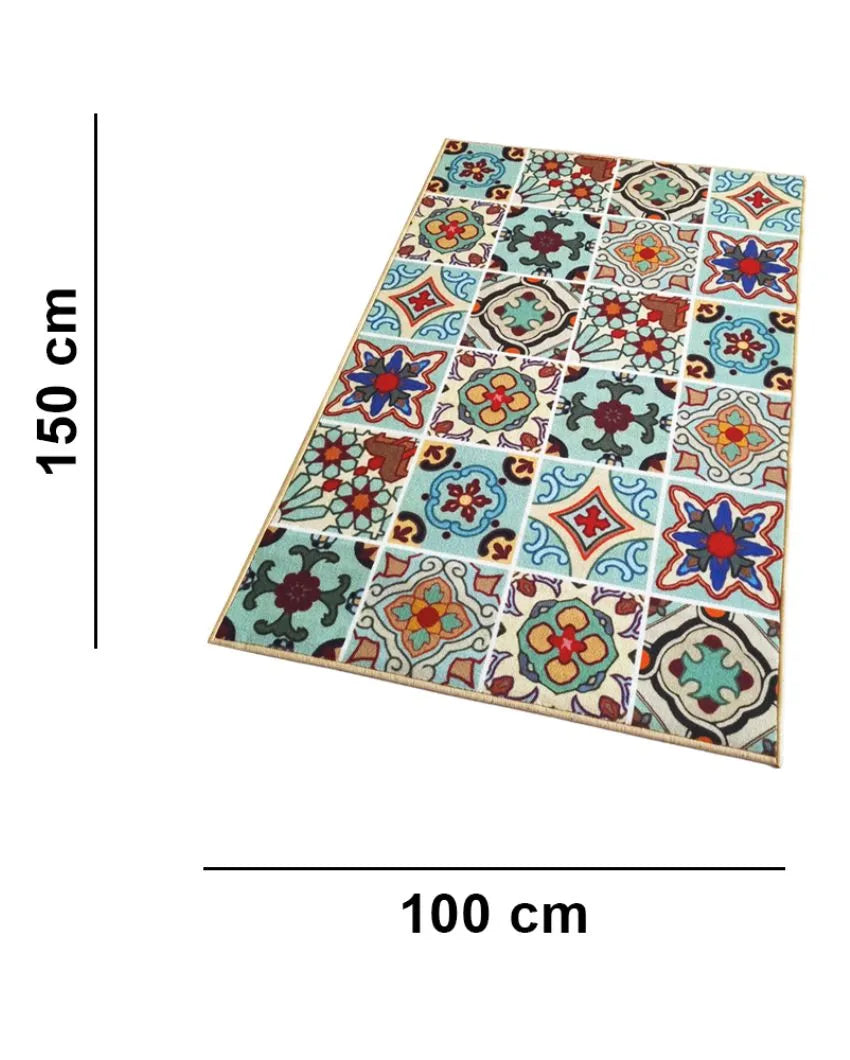 Multicolor Big Blooms Anti-Slip Rug | 3x5 Ft