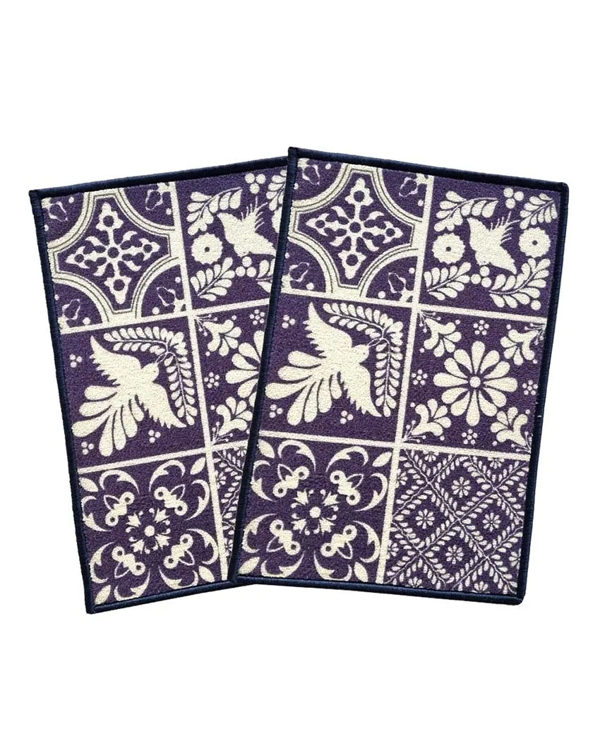 Symmetric Key Greek Anti-Slip Nylon Door Mats | Set of 2 | 24x16 inch