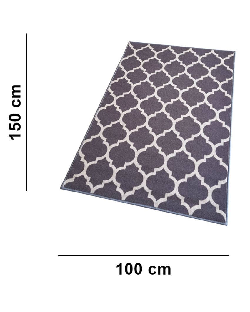 Islamic Trellis Anti-Slip Rug | 3 x 5 Ft Grey