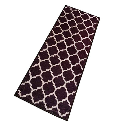 Brown Trellis Islamic Nylon Anti-Slip Runner Floor Mat | 20 x 47 inches