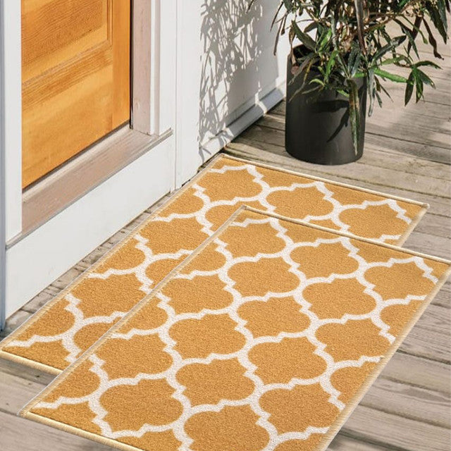 Islamic Trellis Anti-Slip Multipurpose Door Mats | Set of 2 | 24 x 16 inches