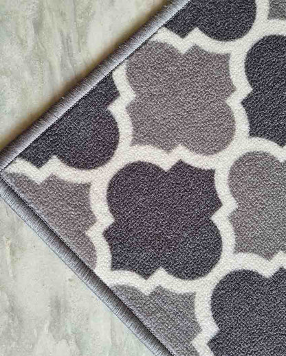 Nylon Trellis Anti-Slip Runner & Floor Mat Set Dark Grey