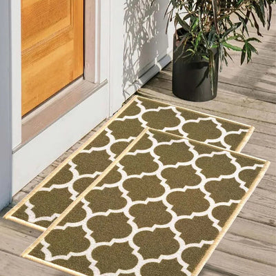 Islamic Trellis Anti-Slip Nylon Door Mats | Set of 2 | 24x16 inch