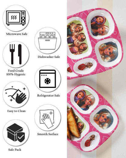 Barbie Printed Melamine Kids Plates | Set Of 4