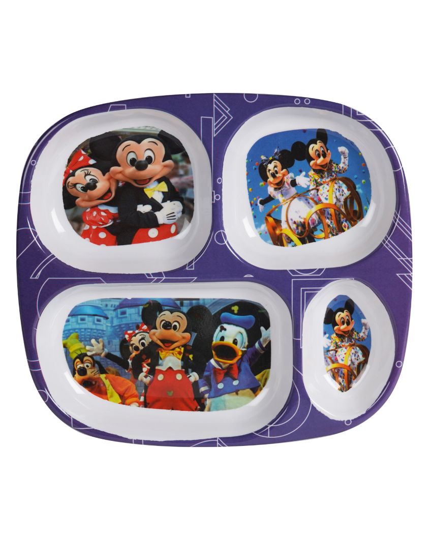 Micky Mouse Printed Kids Melamine Plates | Set Of 4