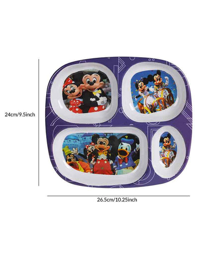 Micky Mouse Printed Kids Melamine Plates | Set Of 4